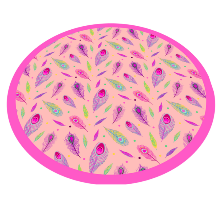 COLORFUL FEATHER PATTERN nature vinyl rug - TenStickers