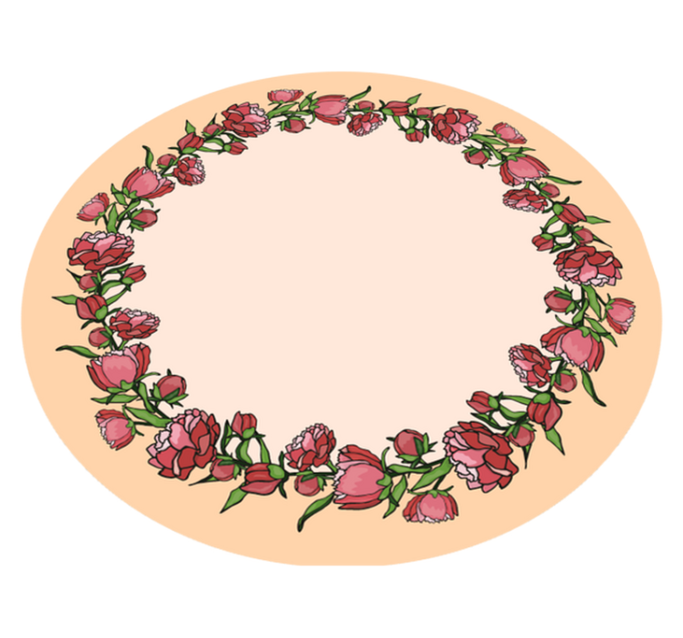 Floral Circular Accent flower vinyl rug - TenStickers