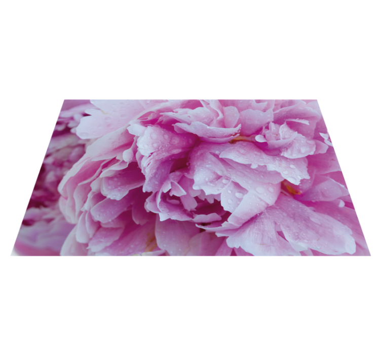 Roseate Peony Bloom flower vinyl rug - TenStickers