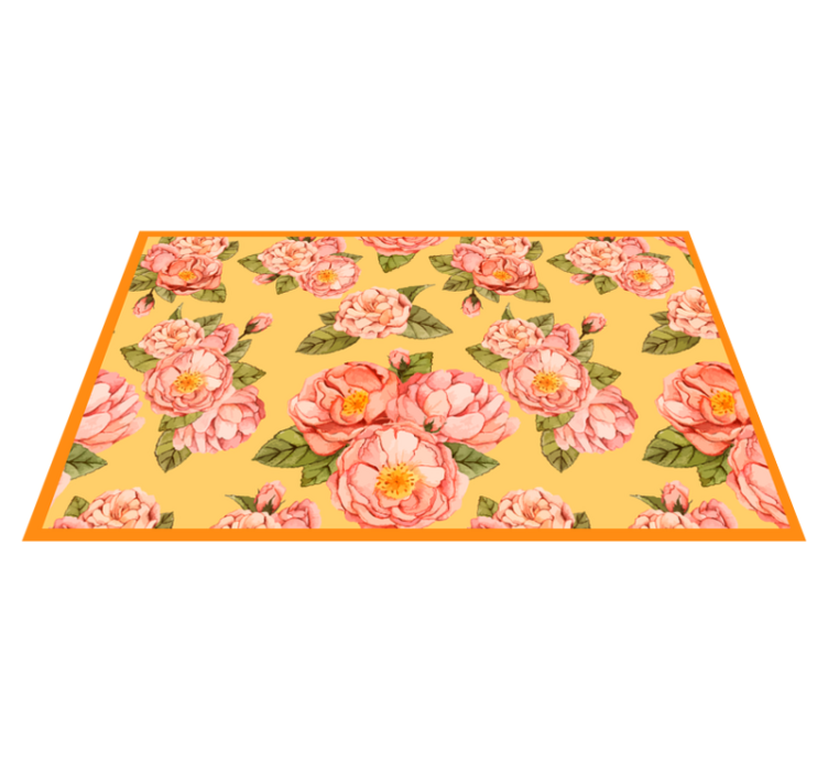 Floral Blooming Beauty flower vinyl rug - TenStickers