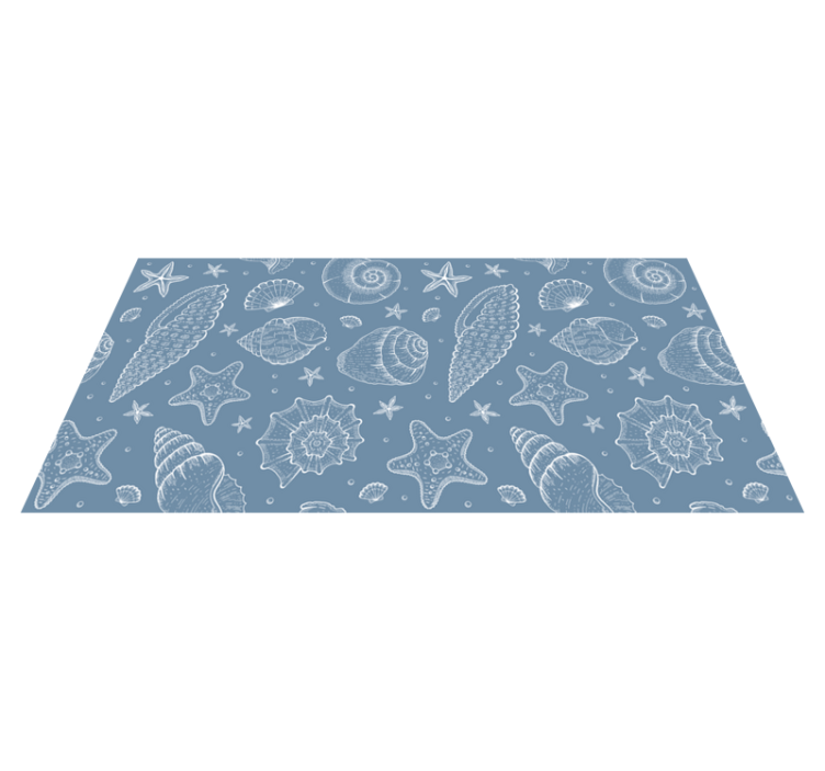 Sea Shells Pattern bathroom vinyl rug - TenStickers