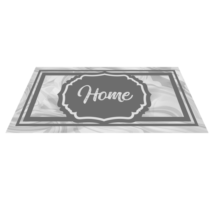 Grey greeting phrase entrance hall vinyl rug - TenStickers