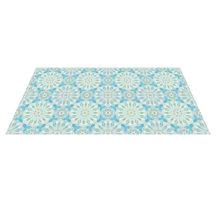 Blue intricate elements mandala vinyl rug - TenStickers