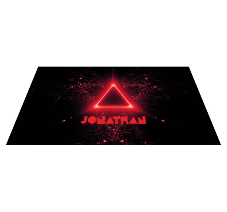 Neon triangle with name teenager vinyl rug - TenStickers