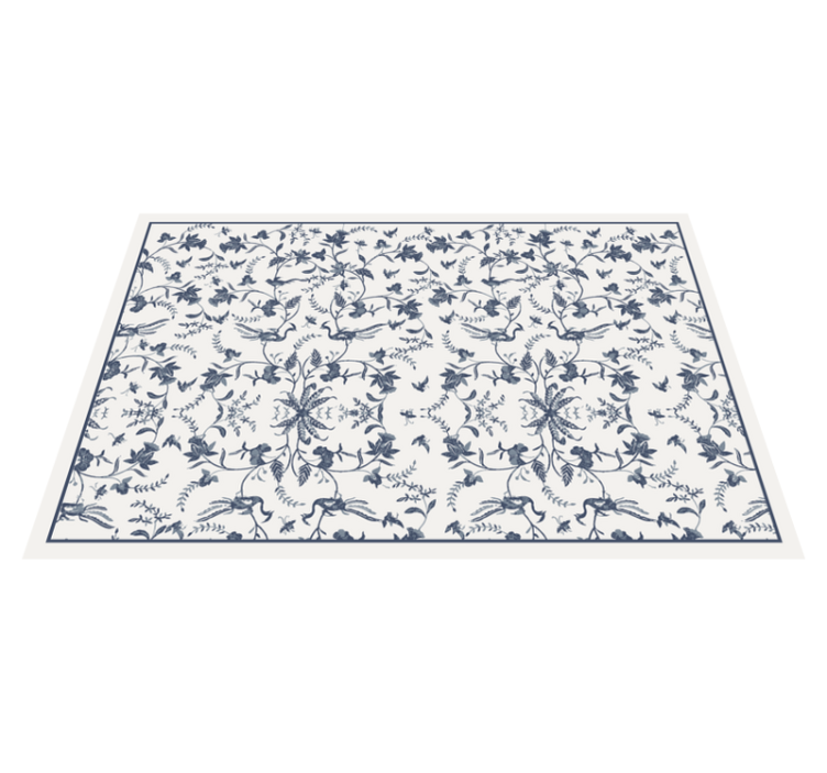 Azure blossom flower vinyl rug - TenStickers