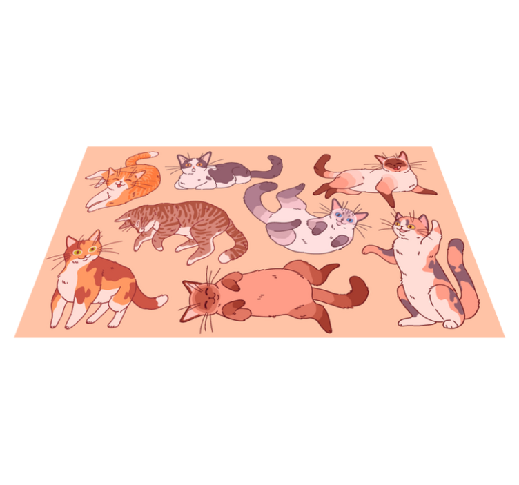Cat artwork animal vinyl rug - TenStickers