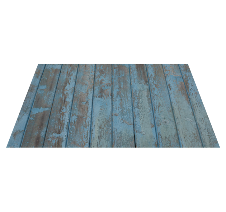 Blue and gray wooden boards effect vinyl rug - TenStickers