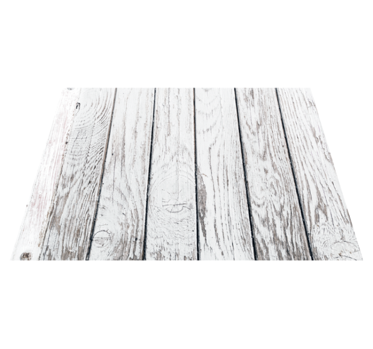 Whitewashed Timber wood vinyl rug - TenStickers