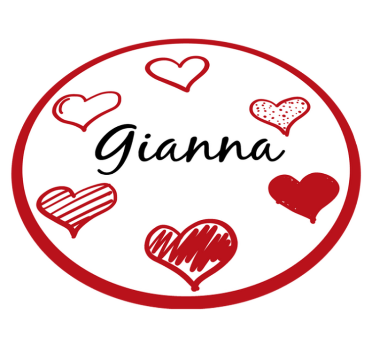 Red hearts and name teenager vinyl rug - TenStickers
