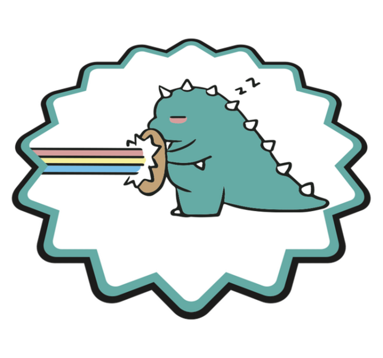 Dinosaur rainbow breath vinyl rug - TenStickers