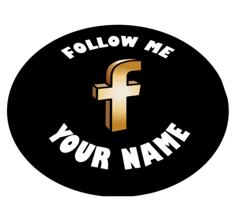 Personalised follow me Facebook vinyl rug - TenStickers