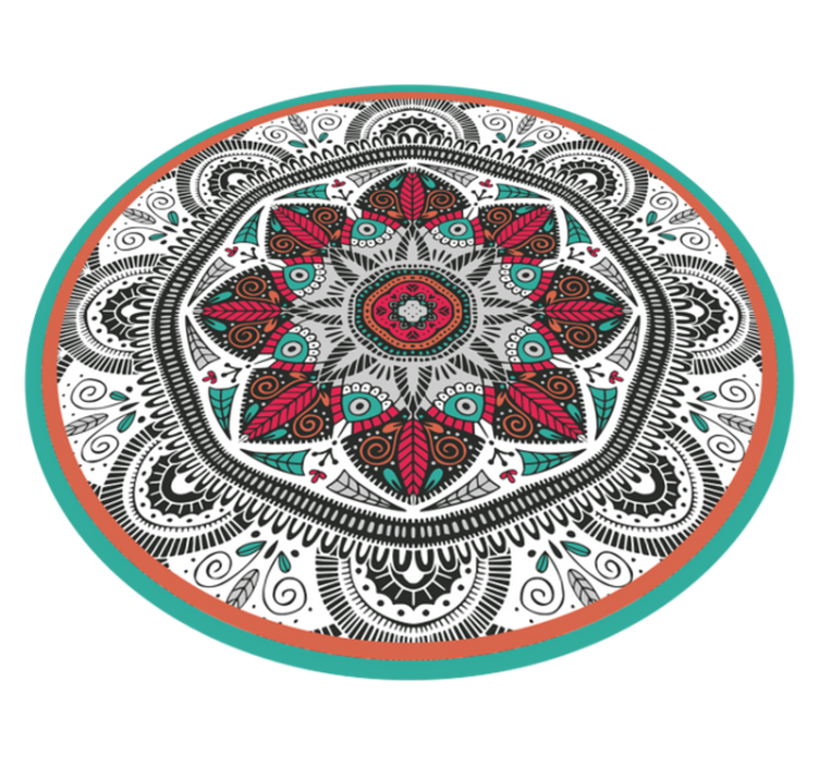Big round mandala kitchen kitchen floor tiles - TenStickers