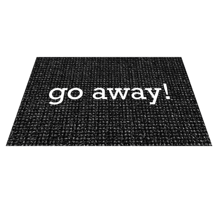 Welcome mat go away entrance hall tiles - TenStickers