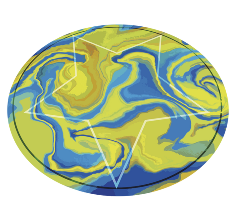 Blue and yellow star vinyl rug - TenStickers