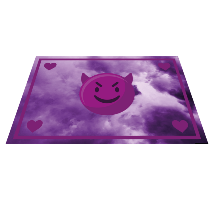 Smiling Devil Emoji teenager vinyl rug - TenStickers