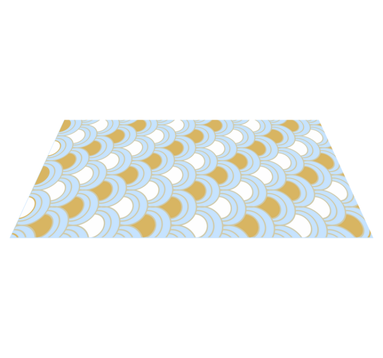 Blue curved pattern geometric vinyl rug - TenStickers