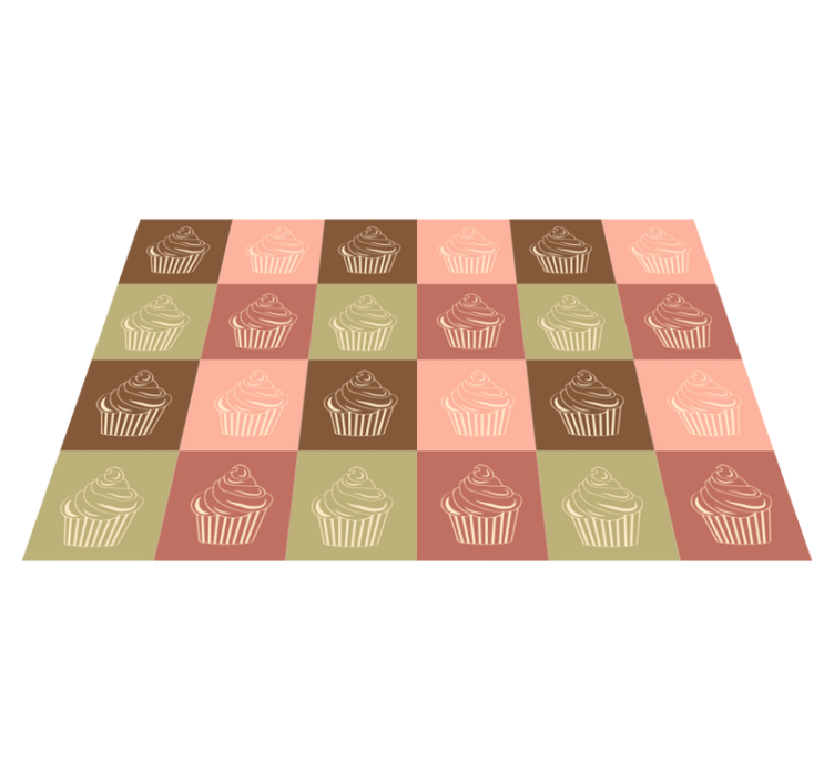 Cupcake Pattern Play vinyl rug - TenStickers