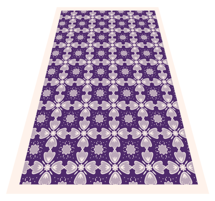 Purple tile design flower vinyl rug - TenStickers