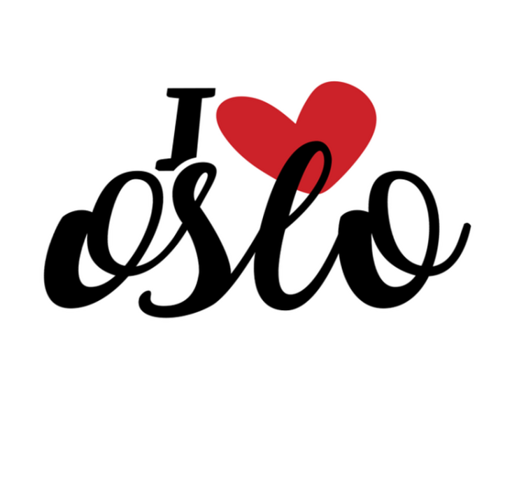 Heartfelt Oslo Love custom vinyl rug - TenStickers