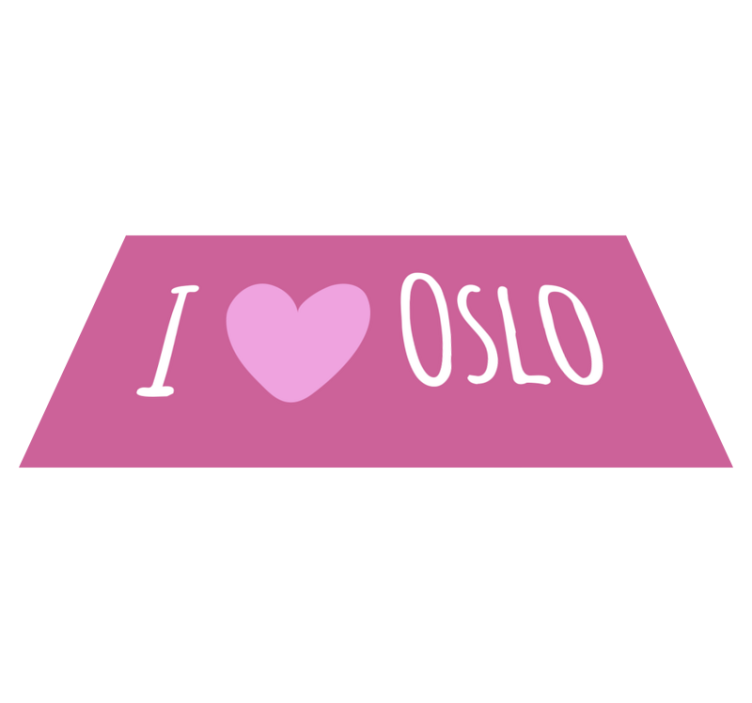 I love Oslo pink design custom vinyl rug - TenStickers