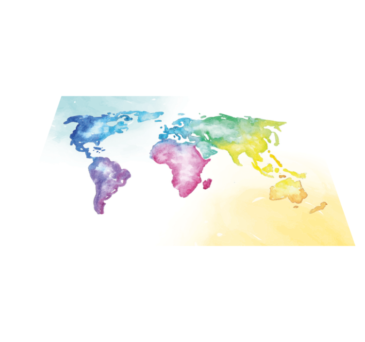 Artistic colorful  world map rug - TenStickers