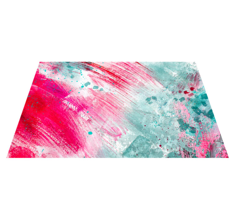 Abstract pink splash vinyl rug - TenStickers