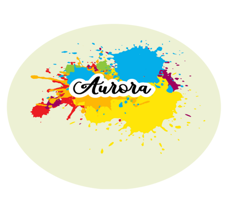 Splash artwork with name vinyl rug - TenStickers