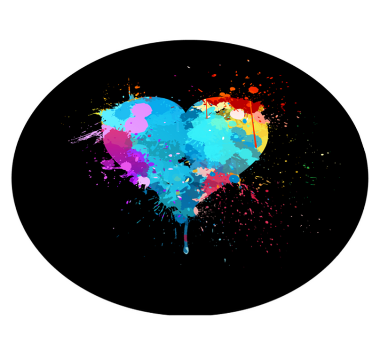 Colorful heart splash teenager vinyl rug - TenStickers