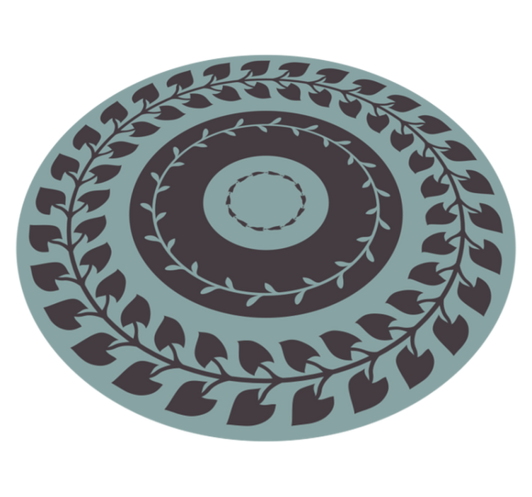 Leafy Circular Pattern nature vinyl rug - TenStickers