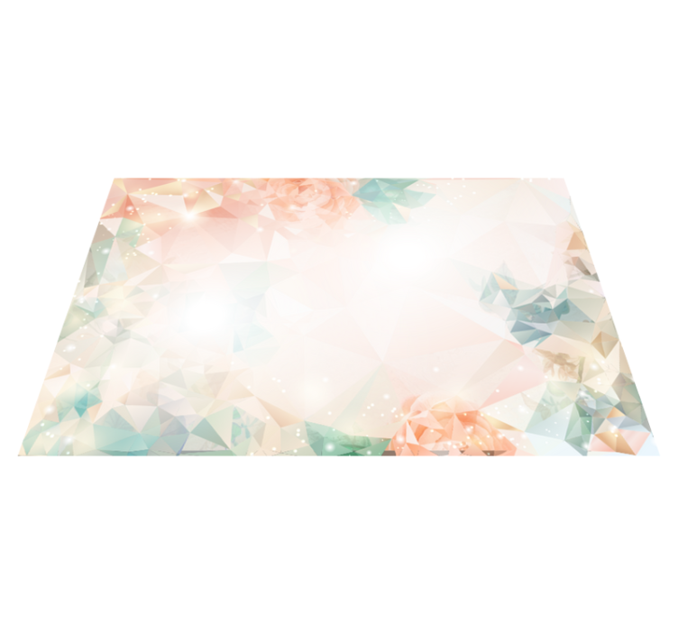 Botanical geometry flower vinyl rug - TenStickers