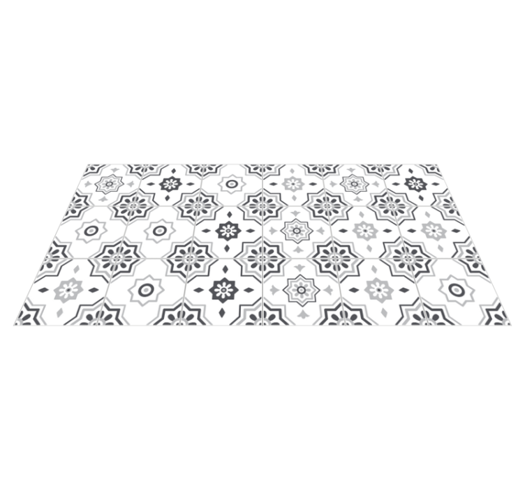 Elegant grey patterns kitchen vinyl rug - TenStickers