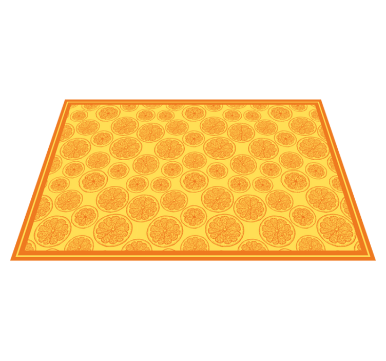 Flower vinyl rug citrus slice design - TenStickers