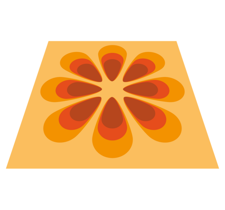 Retro Floral Shape living room vinyl rug - TenStickers