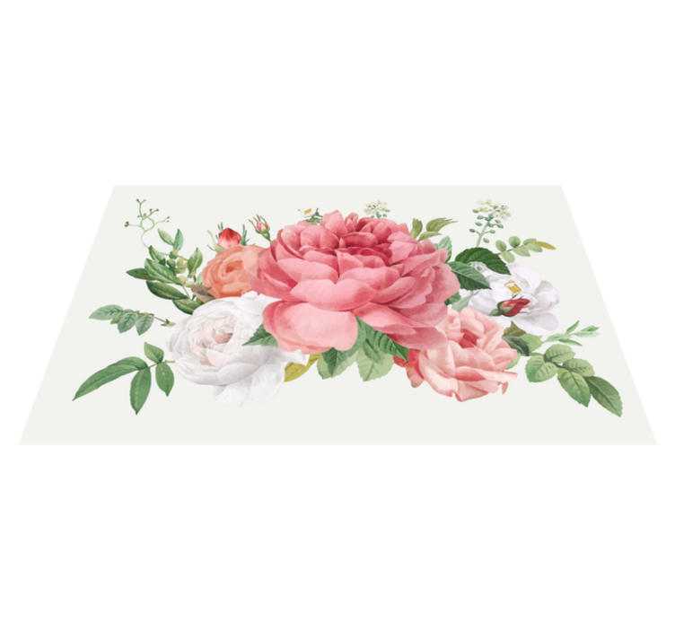 Vibrant Floral Arrangement flower vinyl rug - TenStickers