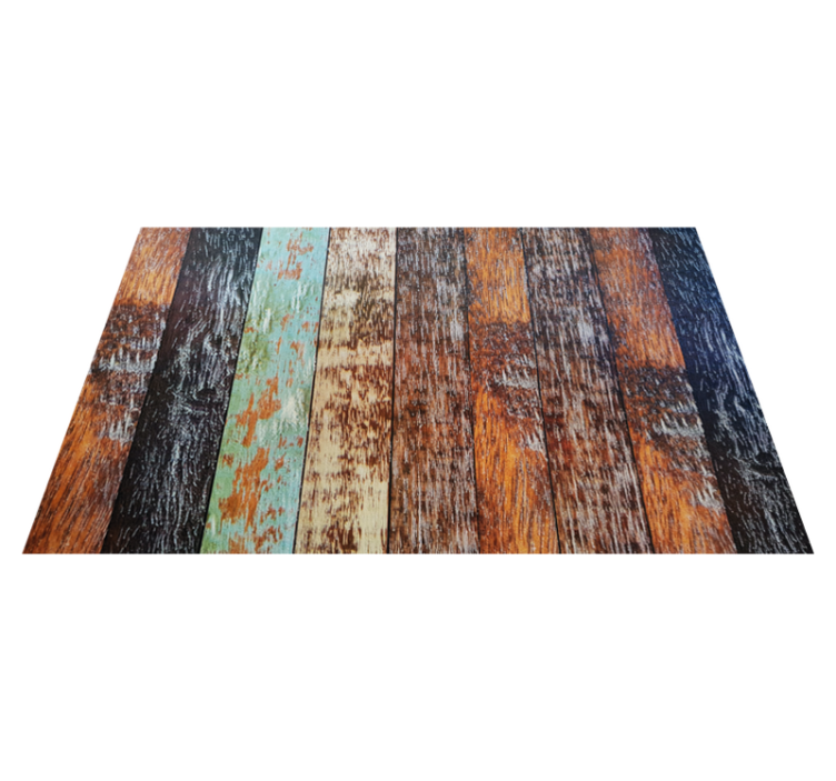 Wooden tiles wood effect vinyl rug - TenStickers