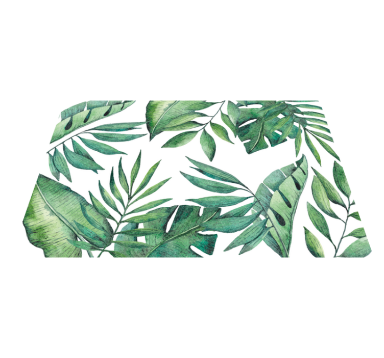 Lush Leaf Motif nature vinyl rug - TenStickers