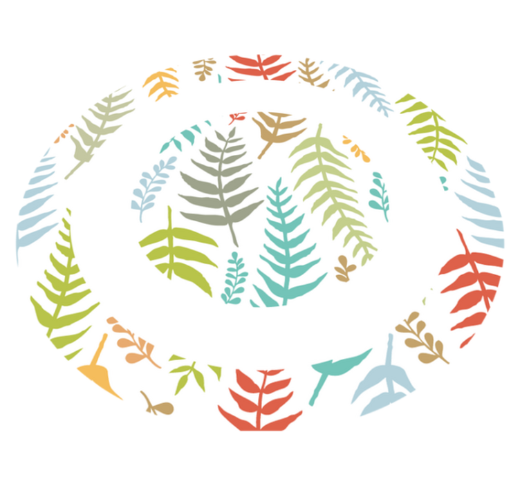 White foliage design nature vinyl rug - TenStickers