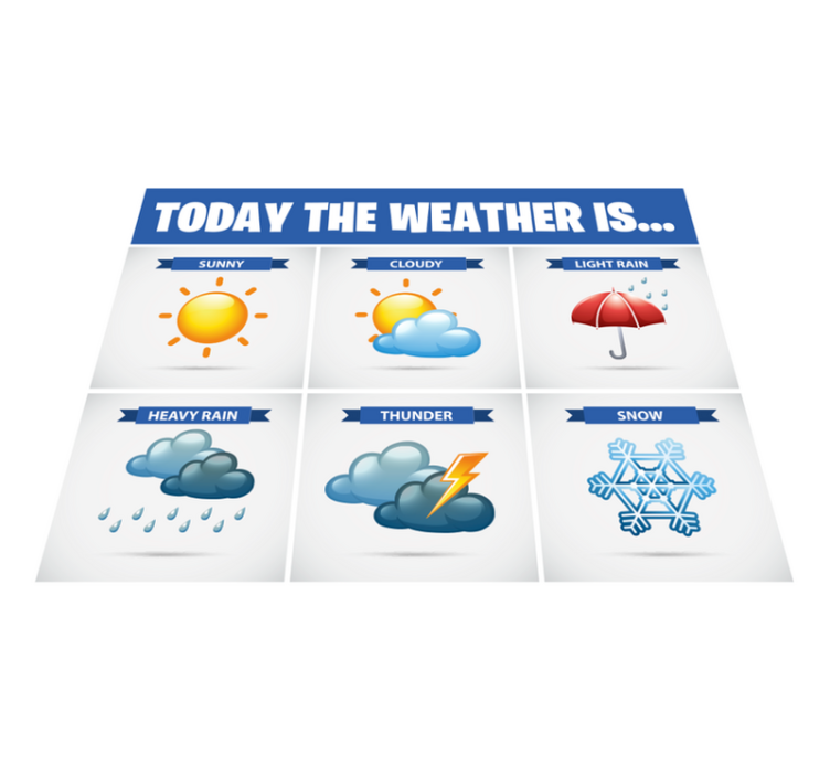 Today the weather is.. kids vinyl rug - TenStickers
