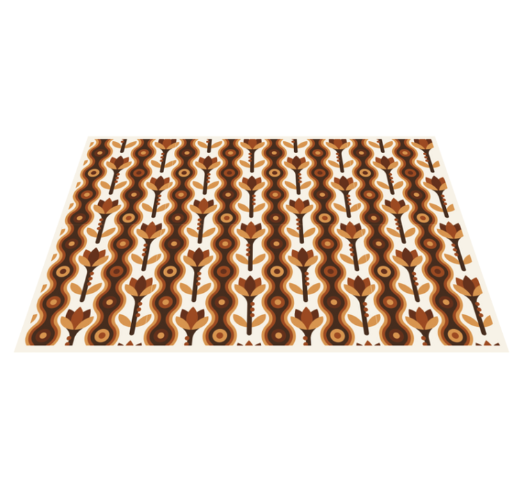 Groovy floral waves flower vinyl rug - TenStickers