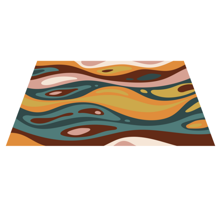 Undulating Earth Hues minimalist vinyl rug - TenStickers