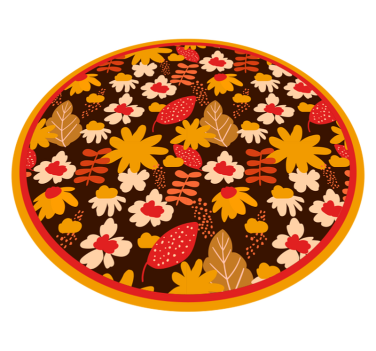 Floral Cheerful Motif flower vinyl rug - TenStickers