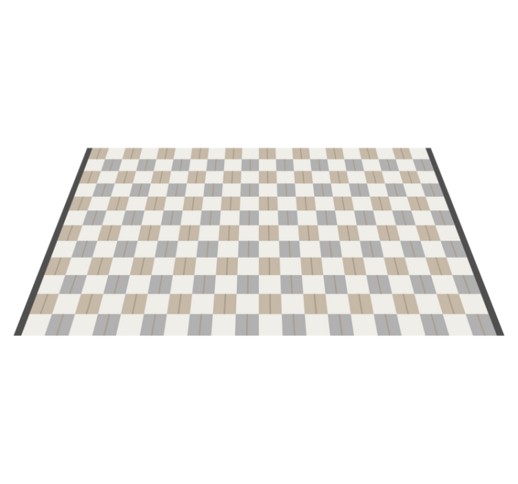 Nordic style square cream nordic vinyl rug - TenStickers