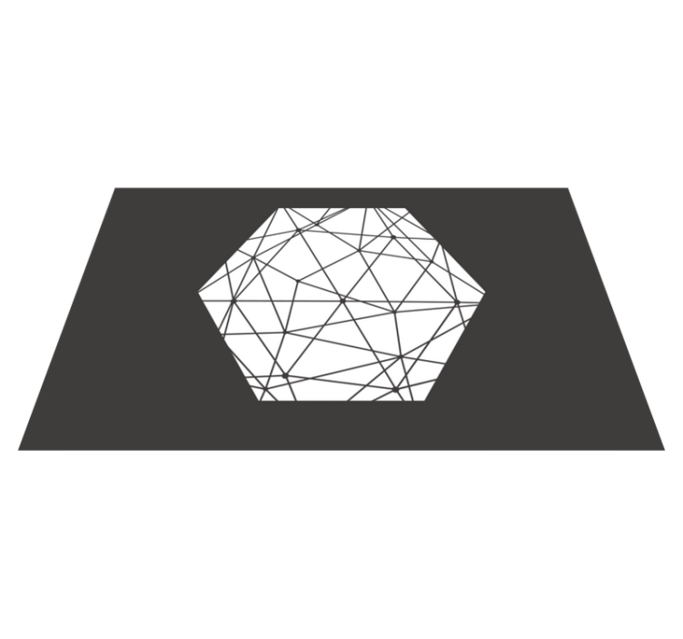 Abstract Hexagonal Pattern geometric vinyl rug - TenStickers