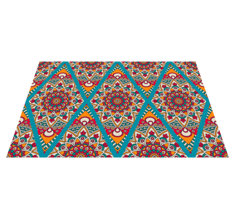 Lively colorful design mandala vinyl rug - TenStickers