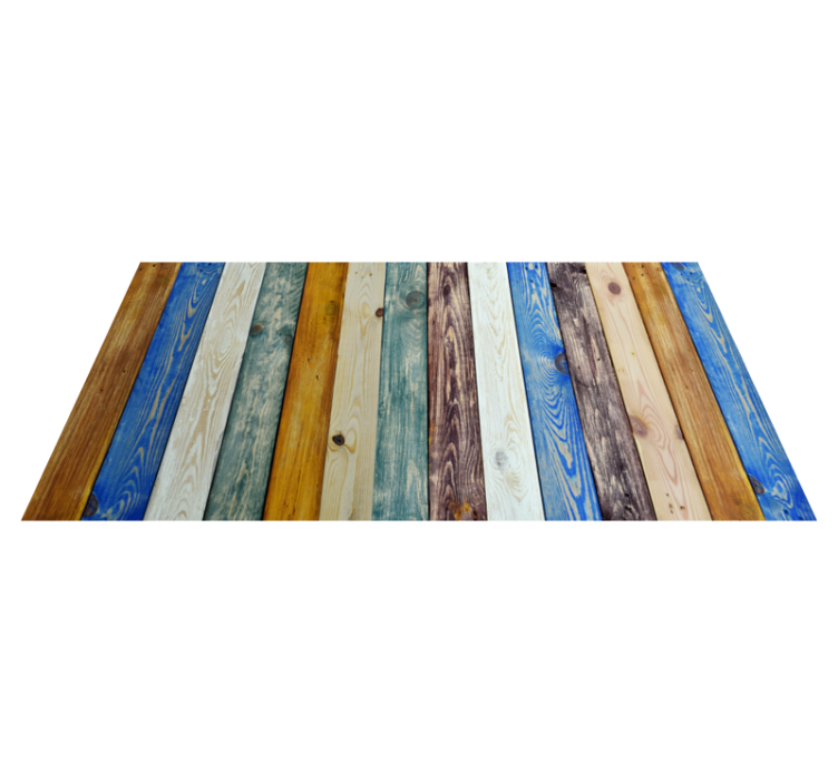 Colorful Planks wood vinyl rug - TenStickers