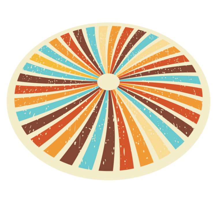 Retro radiant pattern vintage vinyl rug - TenStickers