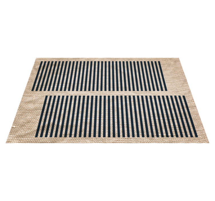 Beige striped pattern living room vinyl rug - TenStickers