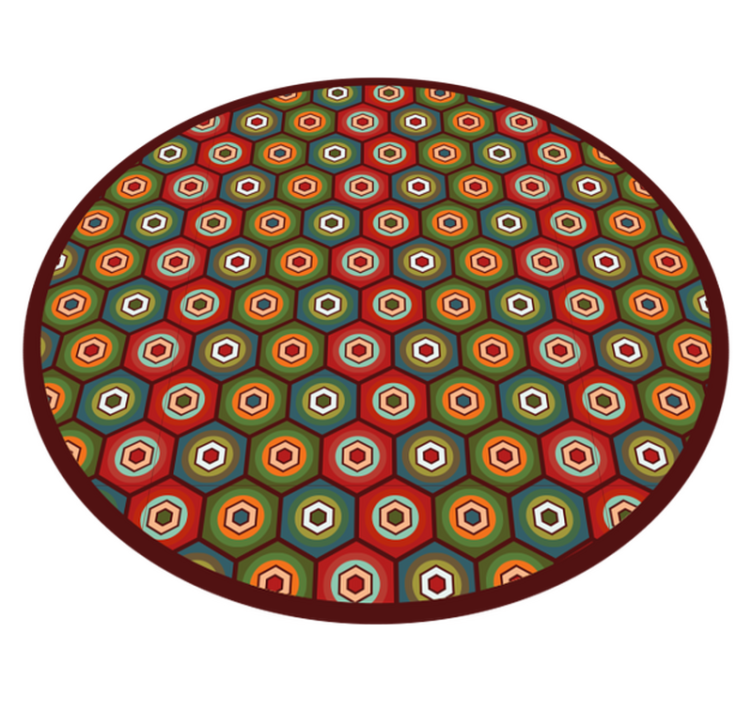 HEXAGONAL COLOR PATTERN geometric vinyl rug - TenStickers