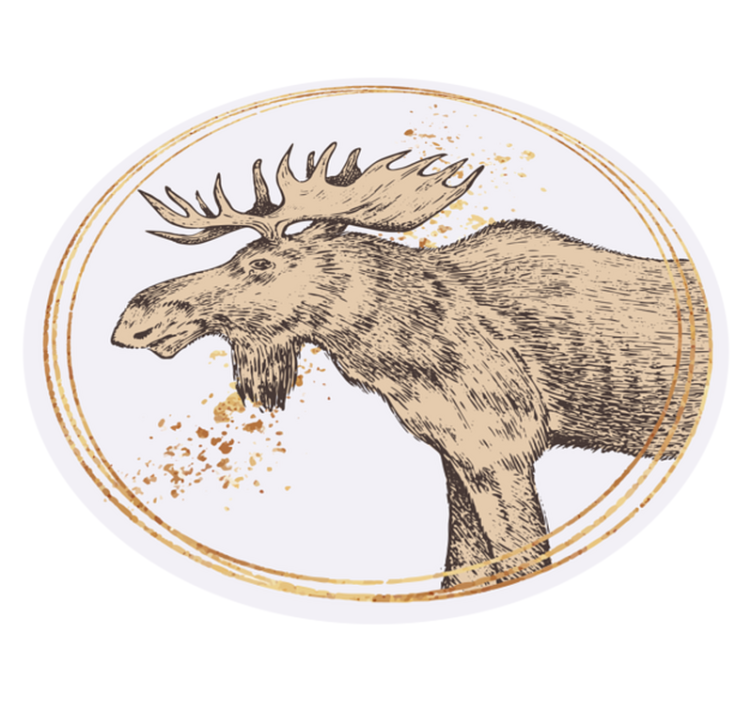 Majestic moose illustration animal vinyl rug - TenStickers