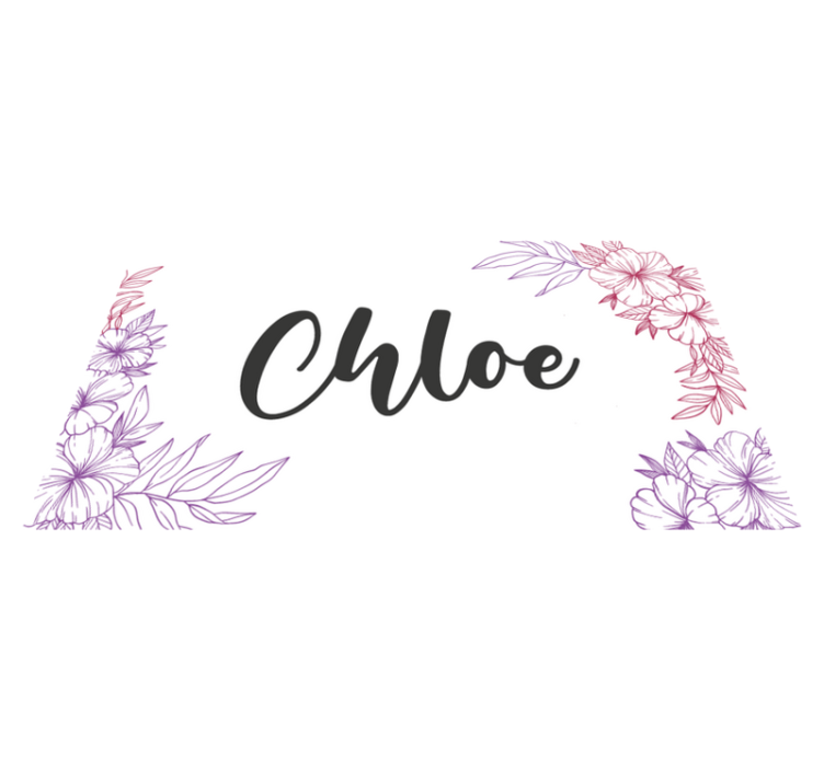 Floral custom name teenager vinyl rug - TenStickers